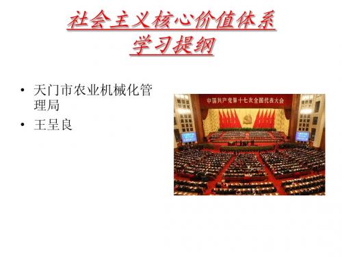 社会主义核心价值体系学习提纲