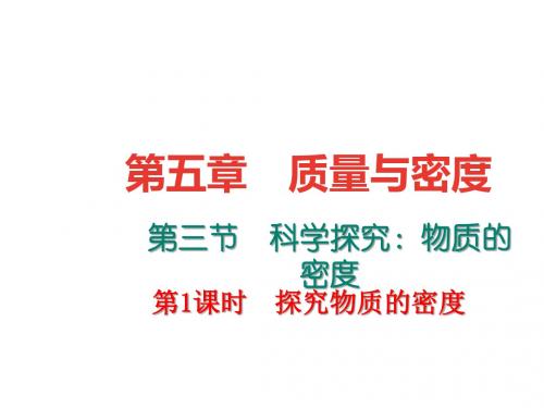 八年级物理全册5.3科学探究物质的密度(第1课时探究物质的密度)课堂作业课件(新版)沪科版