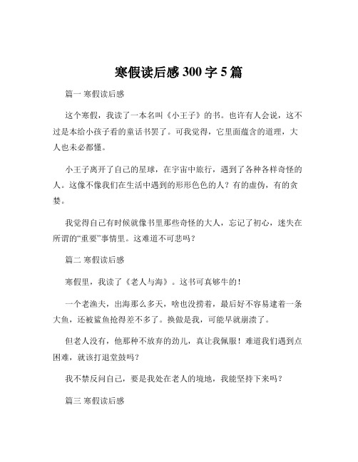 寒假读后感300字5篇