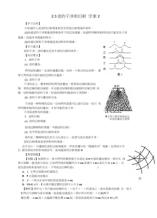 23波的干涉和衍射学案2(鲁教版选修3-4).docx