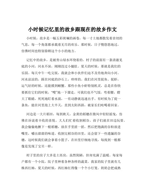 小时候记忆里的故乡跟现在的故乡作文