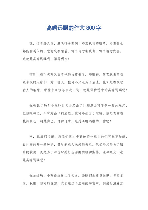 高瞻远瞩的作文800字