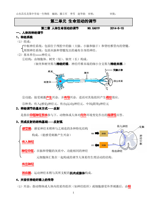 生命活动的调节知识整理