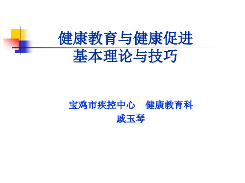 健康教育与健康促进基本理论及技巧