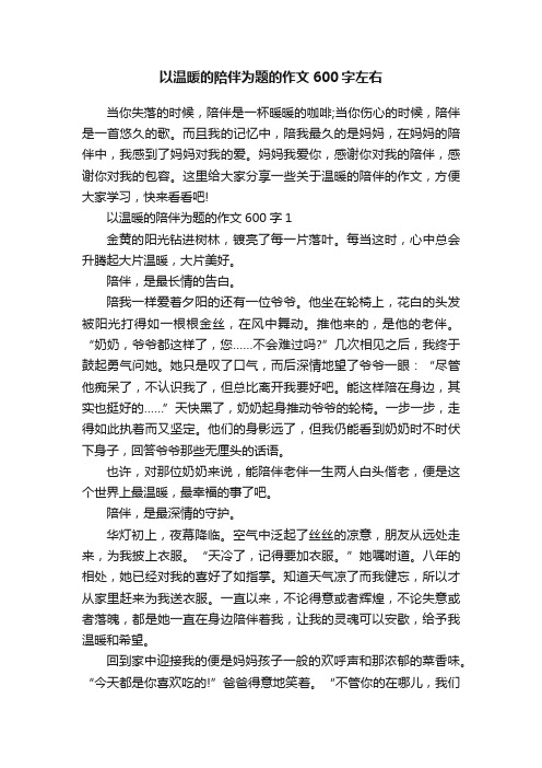 以温暖的陪伴为题的作文600字左右