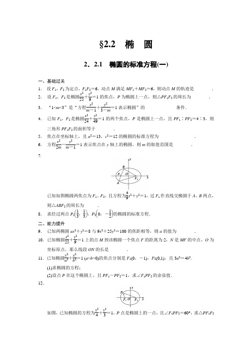 2.2.1 椭圆的标准方程(一)