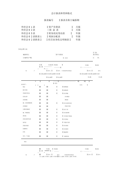 会计报表种类和格式