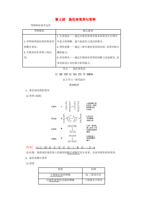 (新高考)高考生物一轮复习 必修部分 模块2 遗传与进化 第3单元 生物的变异、育种和进化 第2讲 