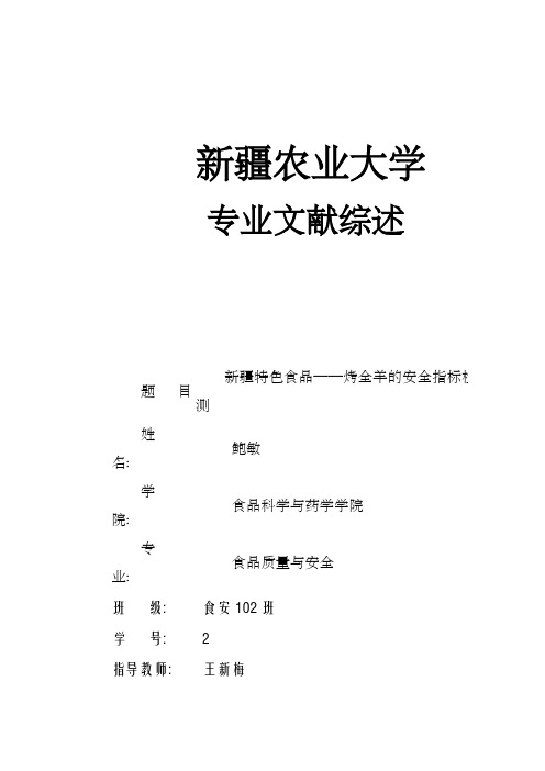 新疆特色食物——烤全羊安全指标检测