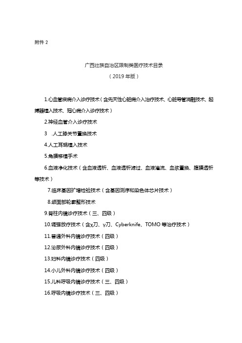 广西限制类医疗技术临床应用规范化培训基地备案申报表