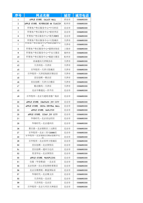 苹果授权维修网点