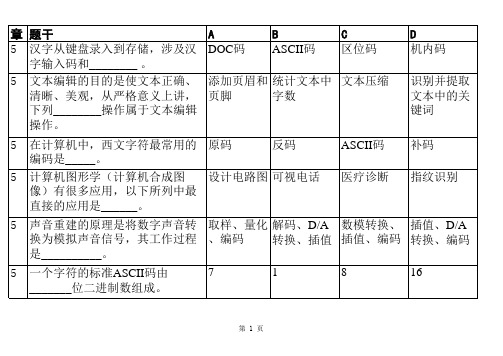 第五章单选题汇总