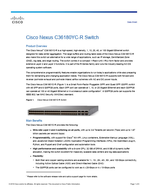 Cisco Nexus C36180YC-R交换机产品简介说明书