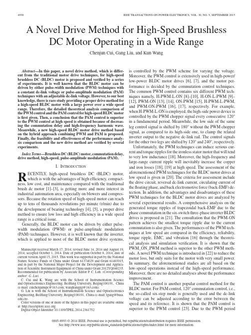 A Novel Drive Method for High-Speed Brushless DC Motor Operating in a Wide Range