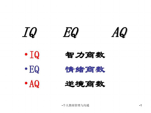 个人情商管理与沟通课件