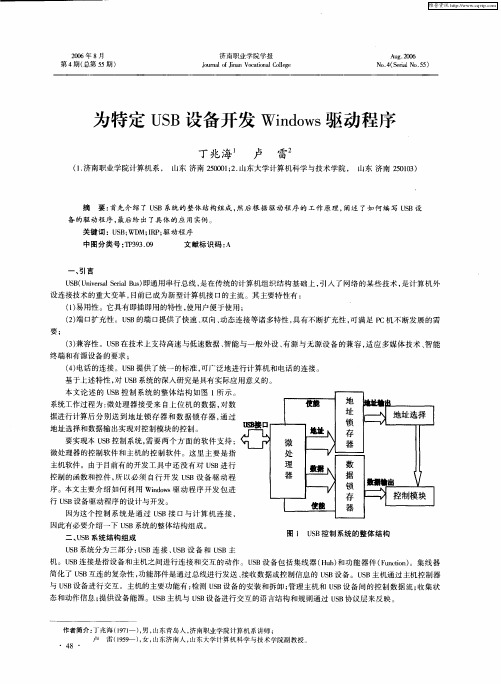 为特定USB设备开发Windows驱动程序