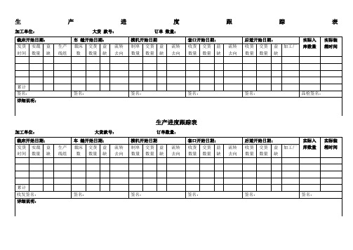 生产进度跟踪表