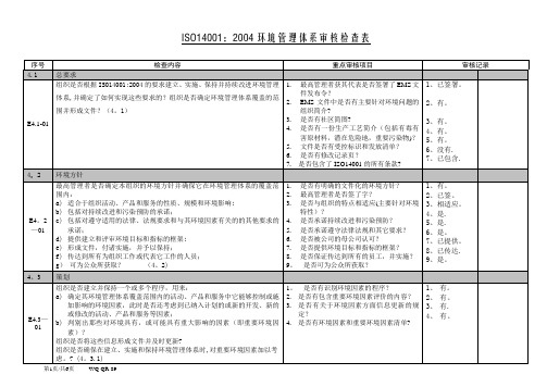 环境管理体系审核检查表【最新范本模板】