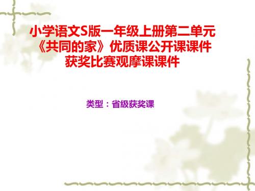 小学语文S版一年级上册第二单元《共同的家》优质课公开课课件获奖课件比赛观摩课课件B061