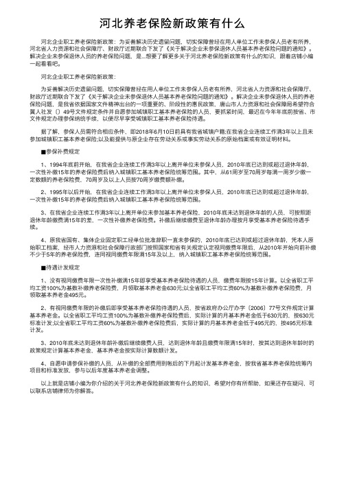 河北养老保险新政策有什么