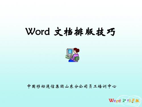 word(2003)文档排版技巧