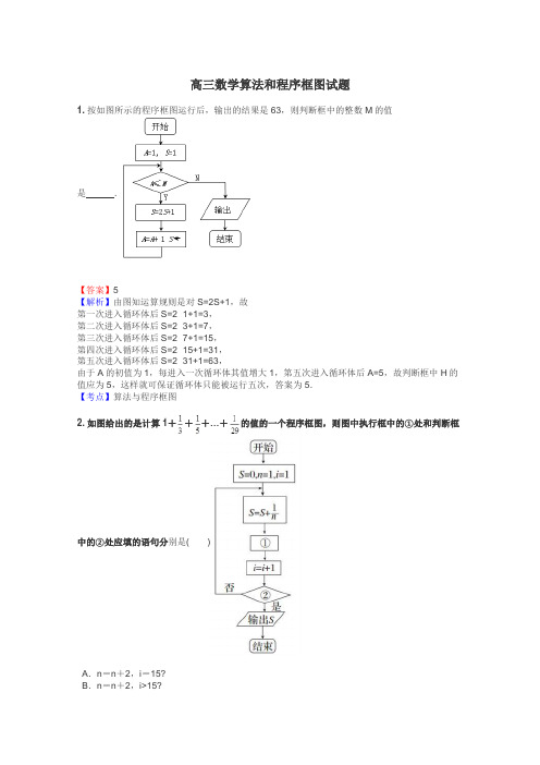 高三数学算法和程序框图试题
