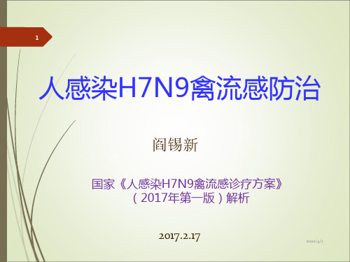 H7N9诊疗(2017指南解读)PPT参考幻灯片