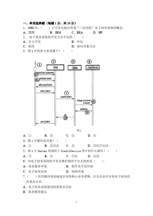 电子商务系统分析A卷(附答案)