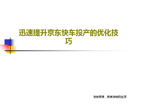 迅速提升京东快车投产的优化技巧32页文档