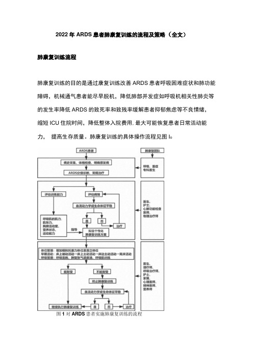 2022年ARDS患者肺康复训练的流程及策略全文