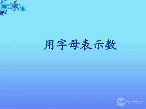 七年级数学上册 3.1《用字母表示数》课件 苏科版