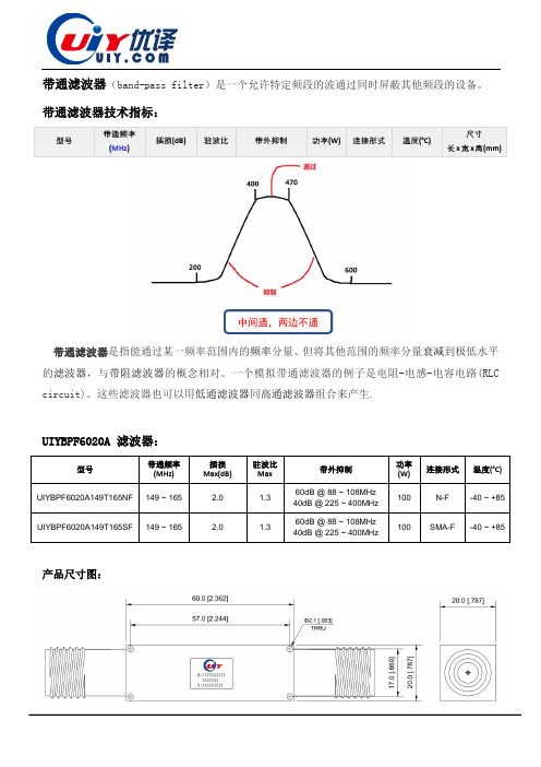 常用频段149-165MHz带通滤波器方案及其他带通滤波器推荐