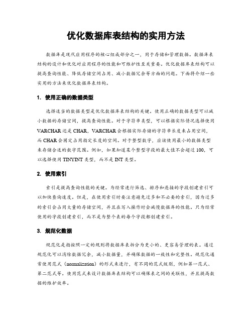 优化数据库表结构的实用方法