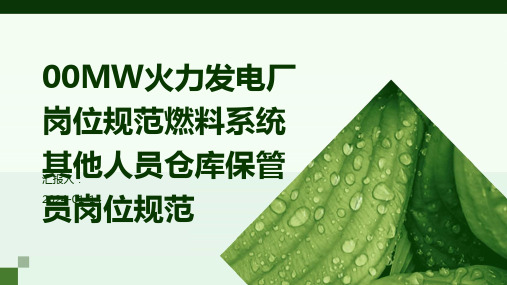 00MW火力发电厂岗位规范燃料系统其他人员仓库保管员岗位规范