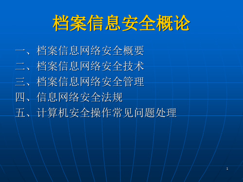 档案信息安全PPT课件