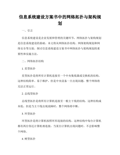 信息系统建设方案书中的网络拓扑与架构规划