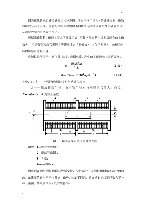 螺管式自感传感器原理图