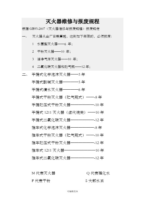 灭火器维修与报废规程