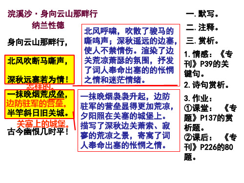 8.《浣溪沙·身向云山那畔行》鉴赏复习