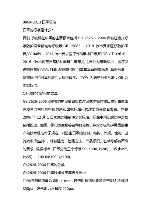 0969-2013口罩标准