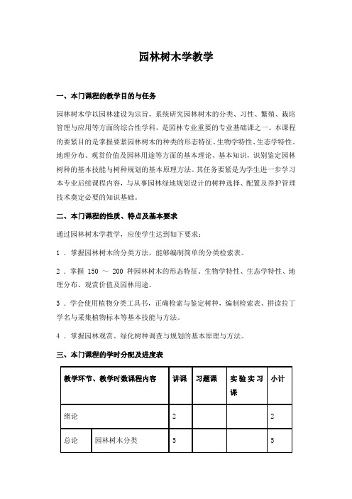 园林树木学教学