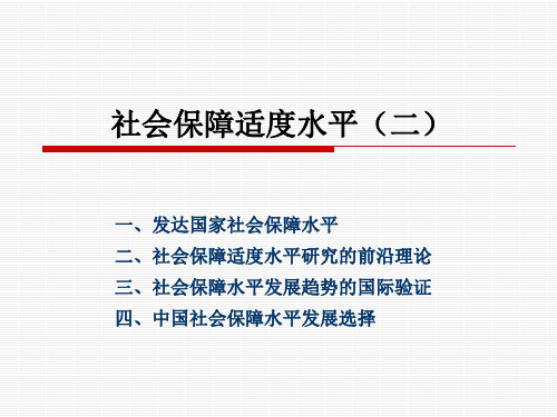 社会保障学-第5章社会保障适度水平(二)