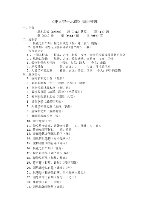 《谏太宗十思疏》知识梳理