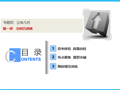 2020年高考文科数学二轮复习：专题四  第一讲 空间几何体