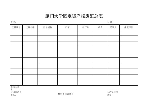 报废汇总表及报废技术鉴定表