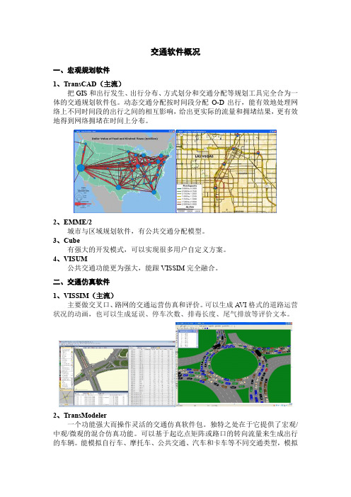 交通专业软件概况