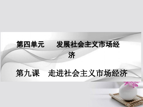 高考政治一轮复习第九课走进社会主义市场经济课件新人教必修12