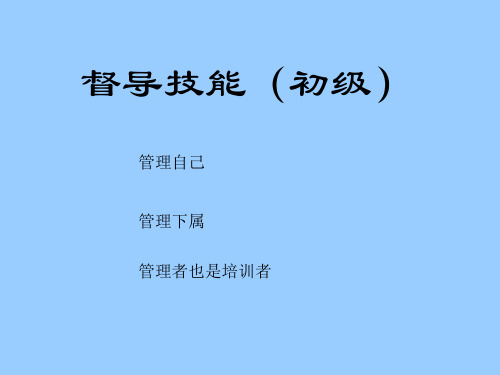 督导技巧(初级)