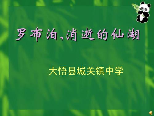 罗布泊,消逝的仙湖PPT87 人教版