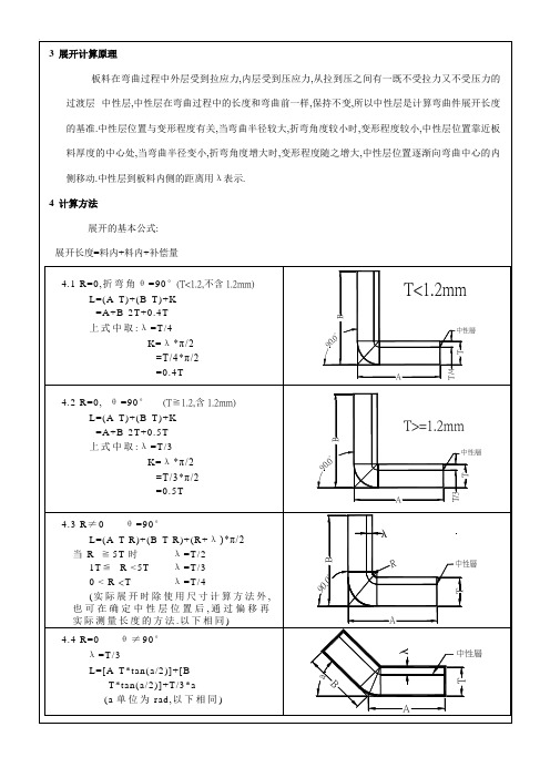 板金展开计算基本公式